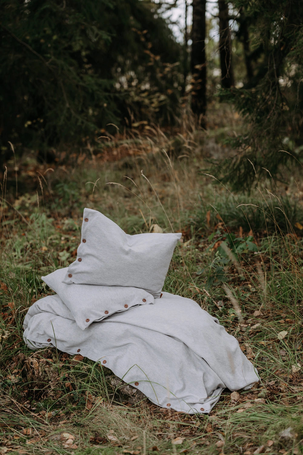 IVAN merino wool bedding set light grey