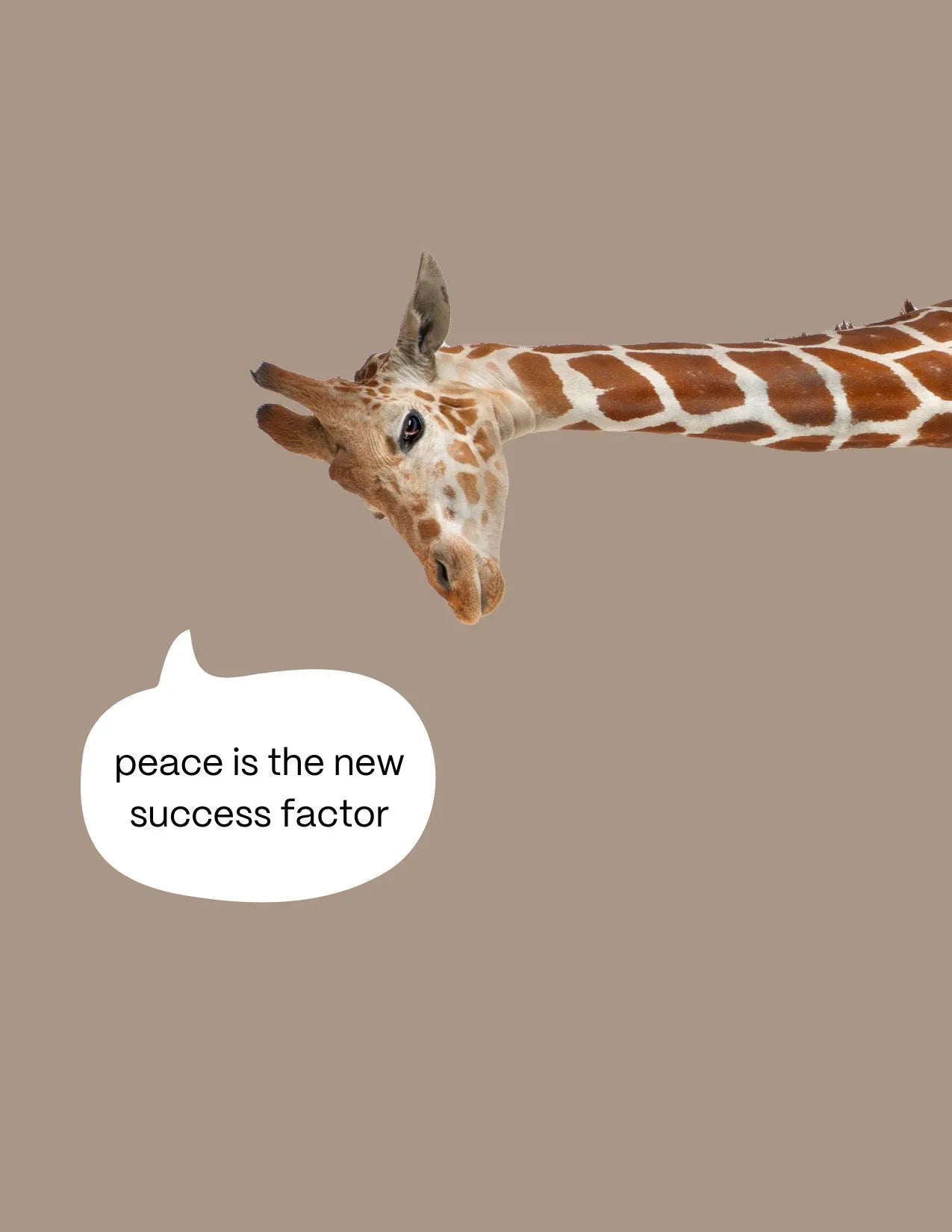 Carlos-kirahvi postikortti beige Peace is the new success factor